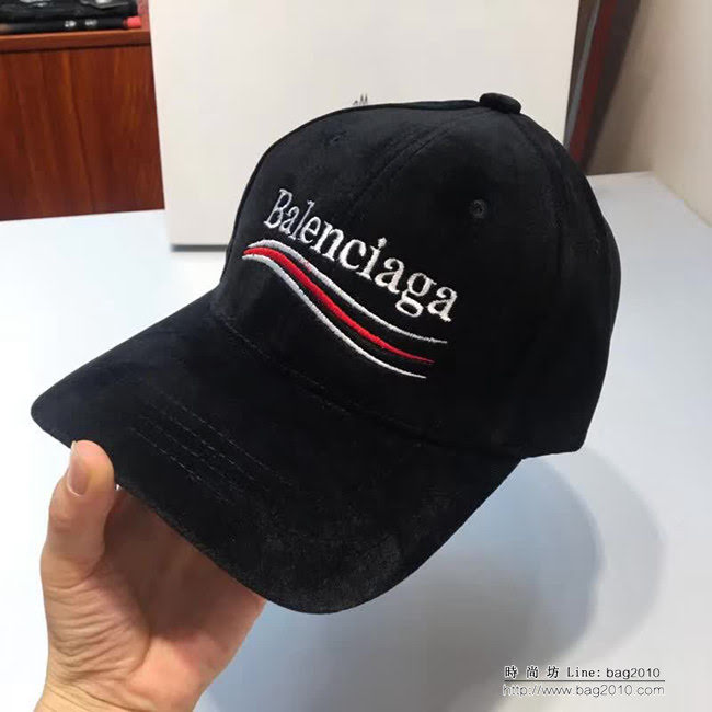 BALENCIAGA巴黎世家 原單刺繡LOGO款 時尚潮流燈芯絨棒球帽 LLWJ8591